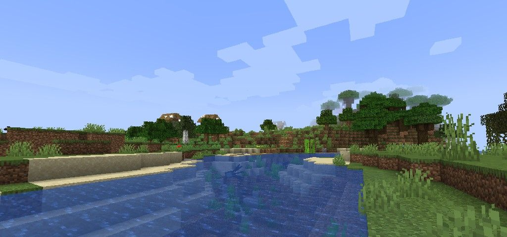 Ночной пейзаж в Minecraft с динамическим освещением