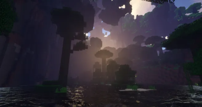 Сравнение ванильной графики Minecraft и с установленными шейдерами