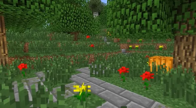 Детализированная анимация растений в разных биомах Minecraft