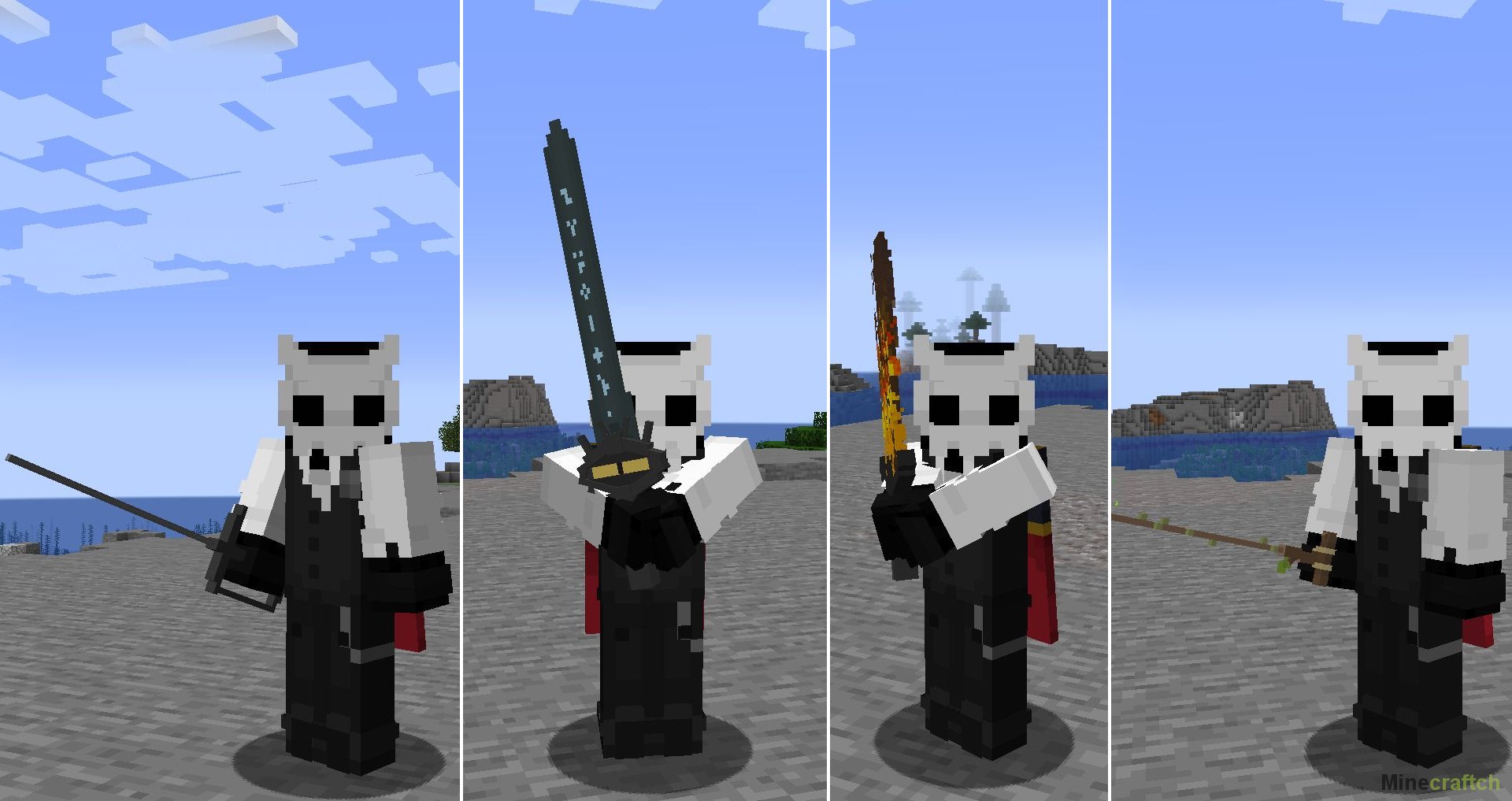 Игровой процесс с новыми мечами из Simply Swords в биоме Пустоши