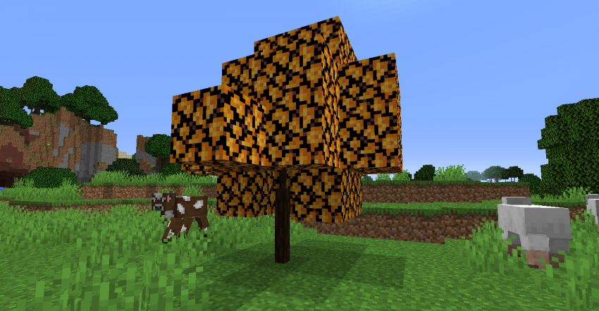 Красивый пейзаж с горным биомом в Minecraft