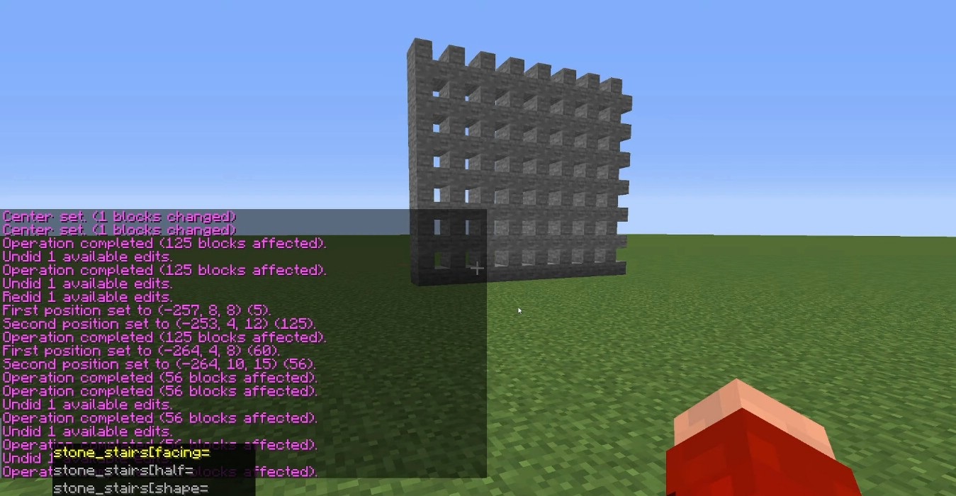 Пример использования WorldEdit для создания сложной структуры в Minecraft