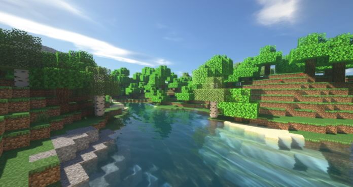 Сервер Minecraft с игроками, строящими город в мультиплеере