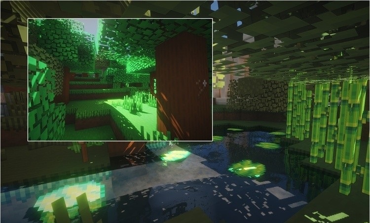 Подземелье в Minecraft с лавой, скелетами и редкими рудами в пещере