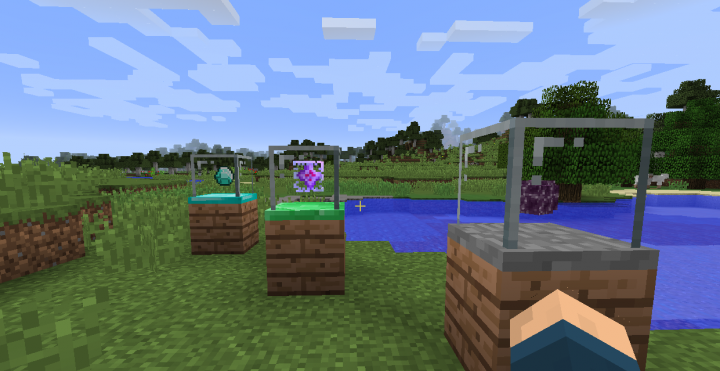 Пример использования Vending Block Revived в деревне Minecraft