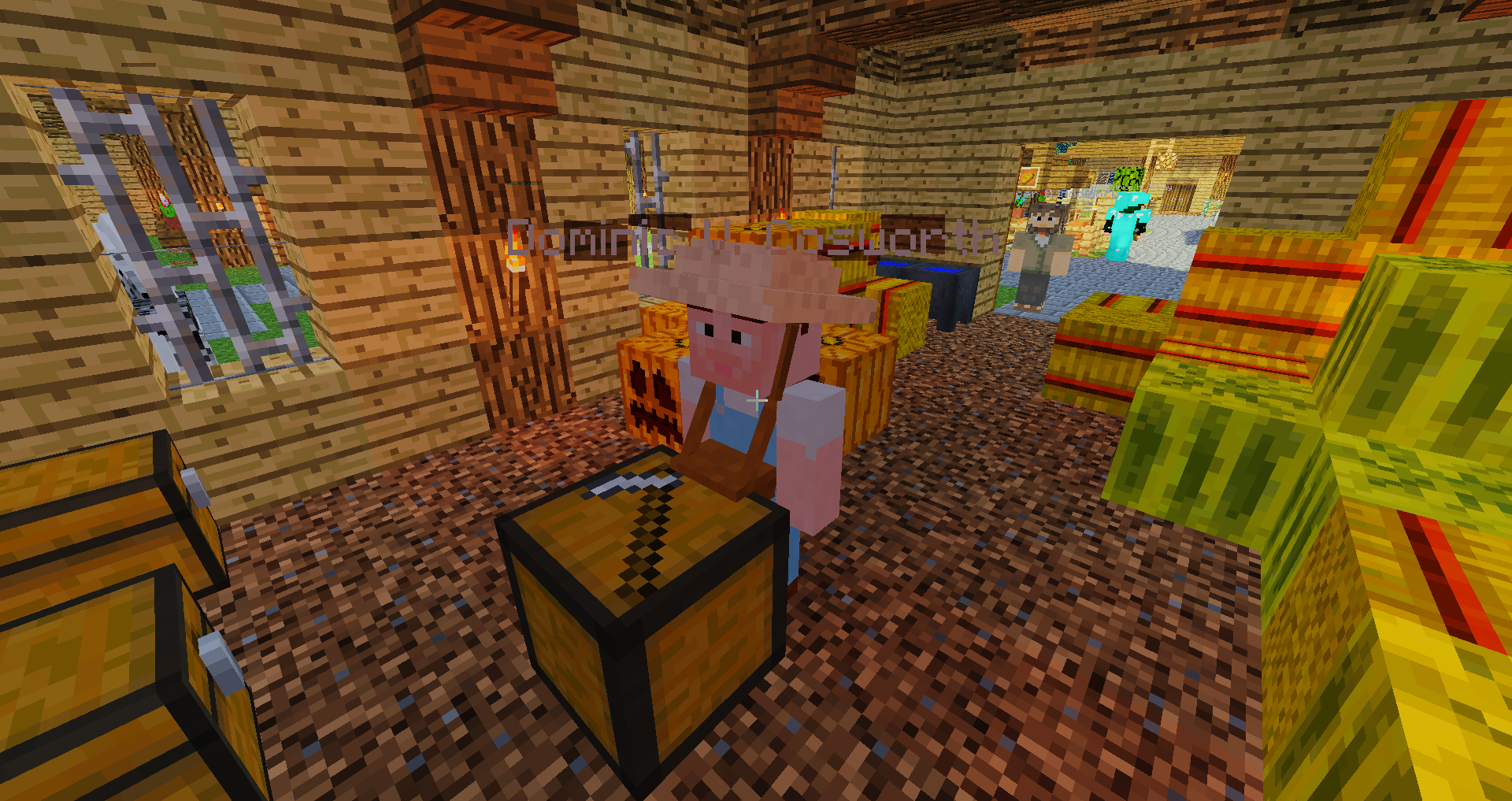 Пример работы мода Tinkers' Construct в Minecraft