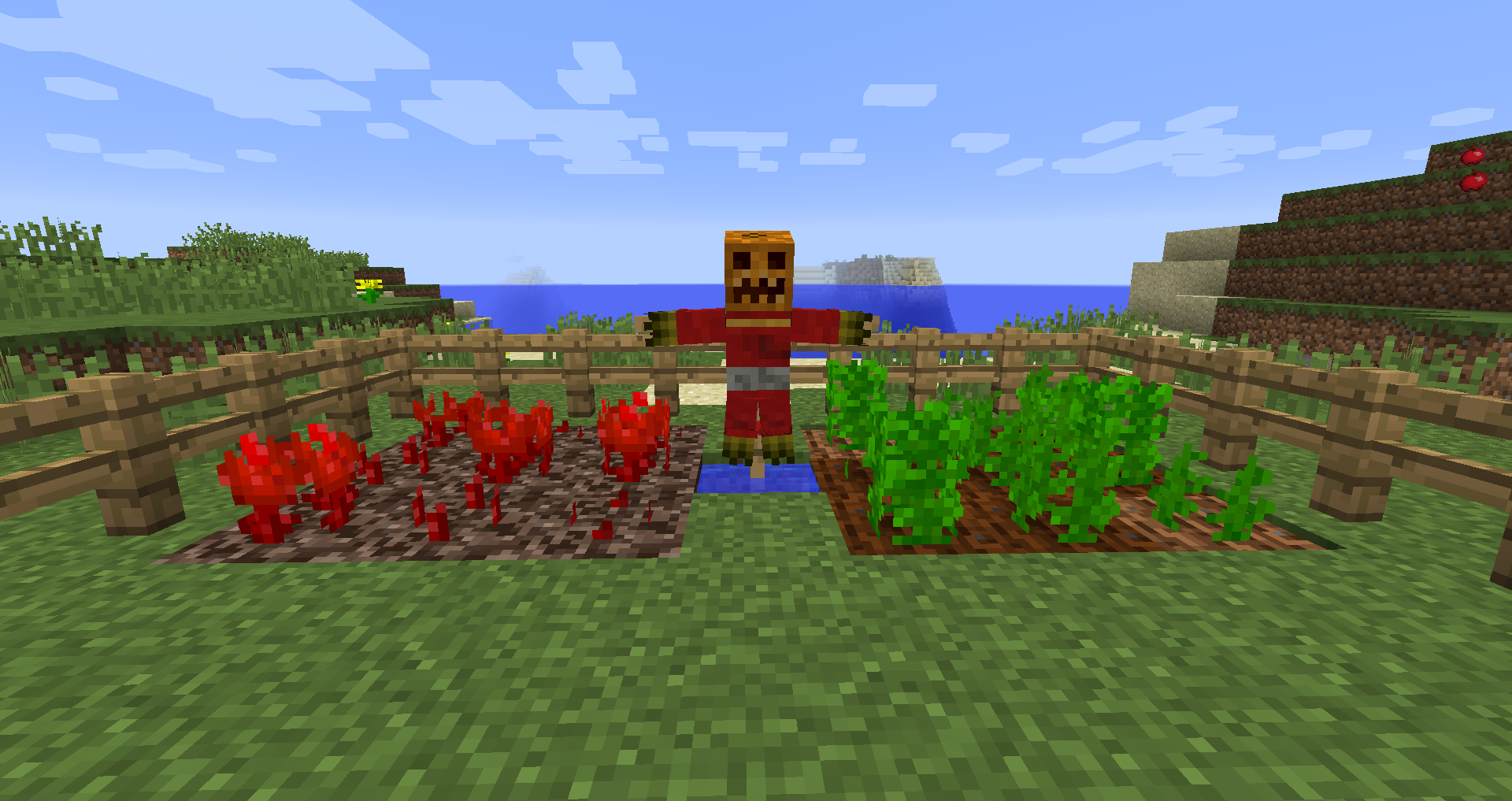 Интерфейс верстака в Minecraft с рецептами крафта