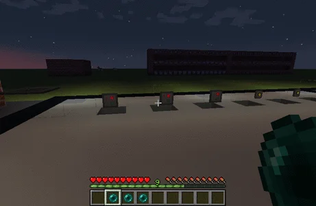 Демонстрация работы механизма с передачей сигналов в Minecraft