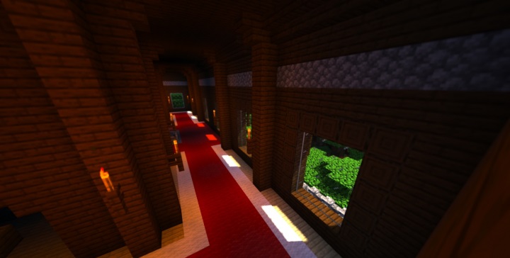 Город в Minecraft с высокими зданиями и дорогами, построенный игроками