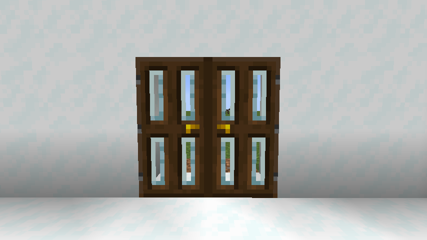 Пример использования стеклянных люков из мода Modern Glass Doors в постройке