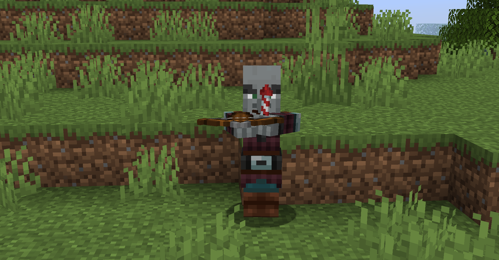 Игровой скриншот Savage & Ravage: группа разбойников атакует деревню в Minecraft