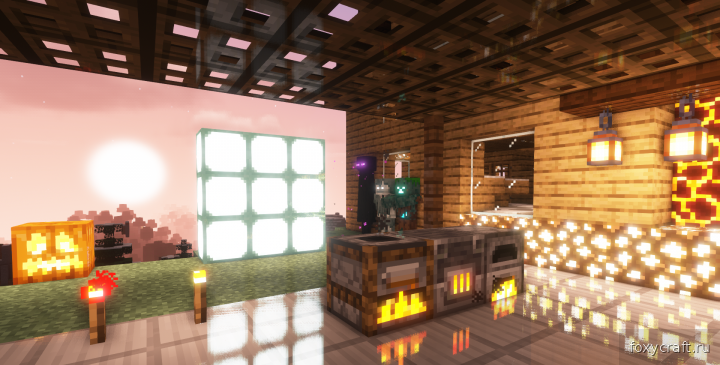 Игрок в Minecraft добывает ресурсы с помощью кирки в пещере