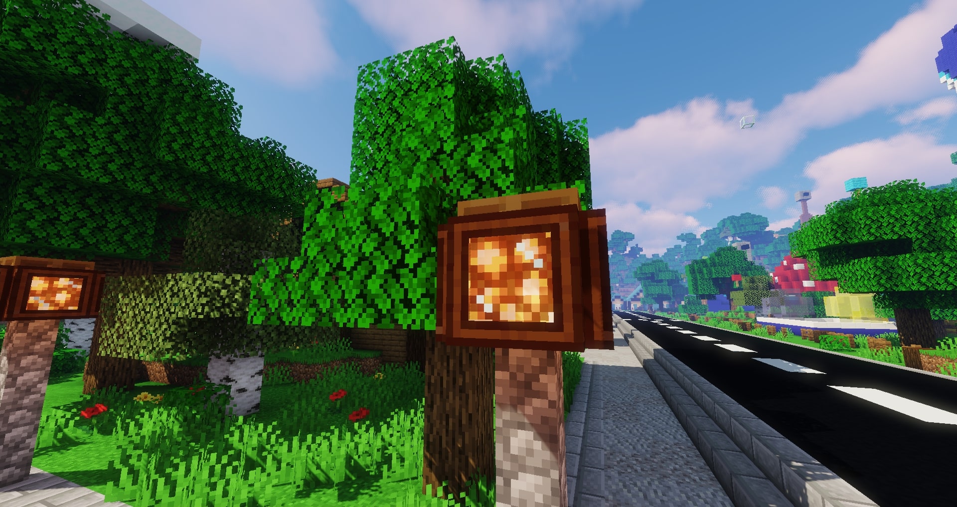 Группа игроков на сервере Minecraft веселится у костра