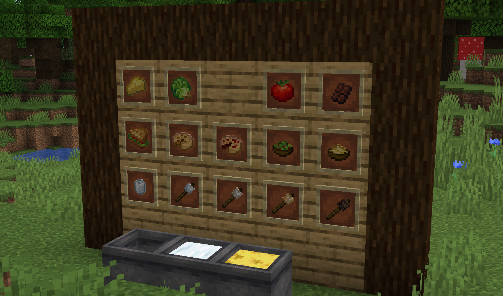 Готовый дом в Minecraft с фермой и декоративными элементами