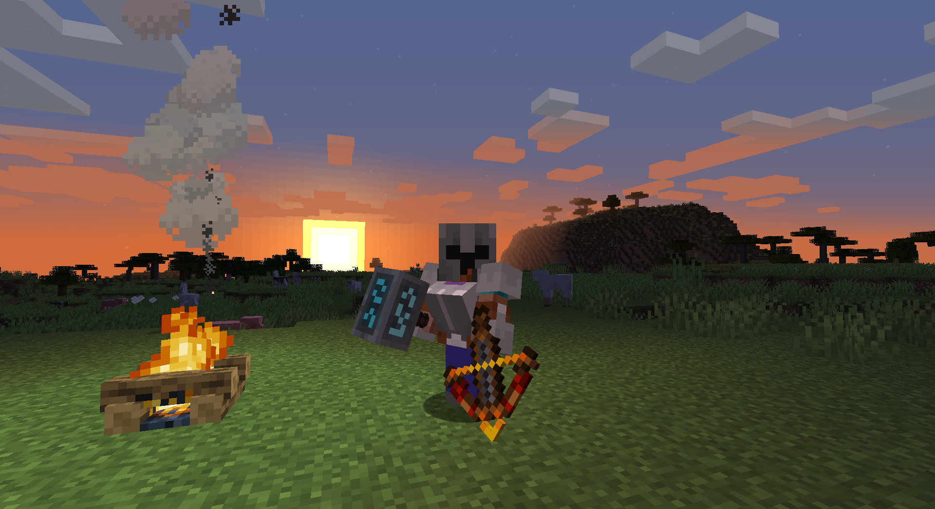 Игроки на сервере Minecraft в режиме Bed Wars