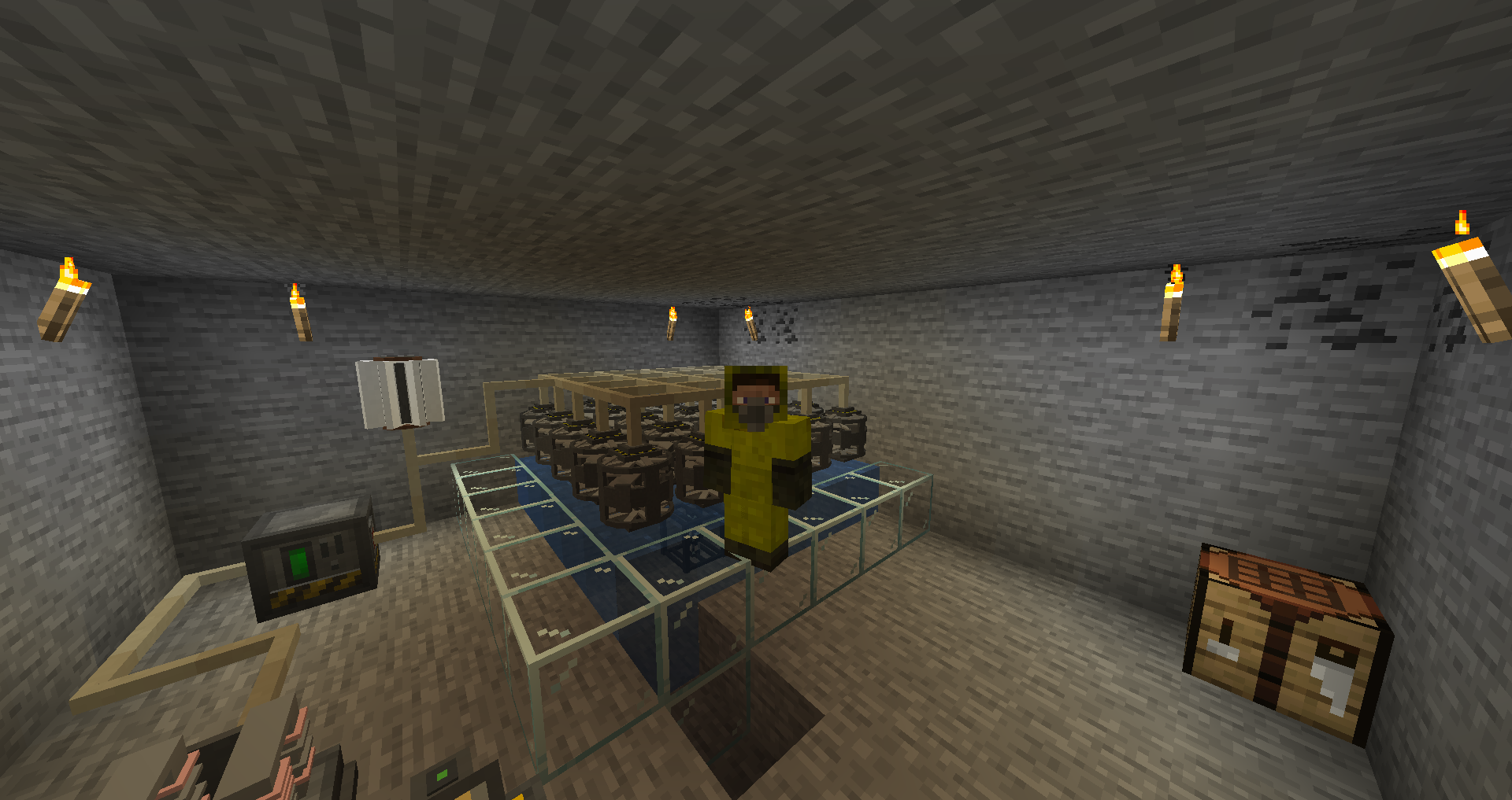 Интерфейс управления ядерным реактором в Minecraft с модом Nuclear Science