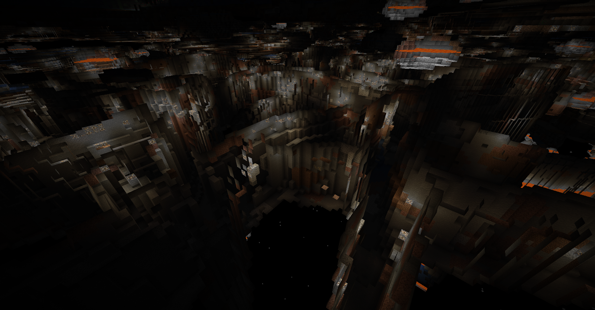 Игрок строит базу на вершине горы в Ultra Amplified Dimension