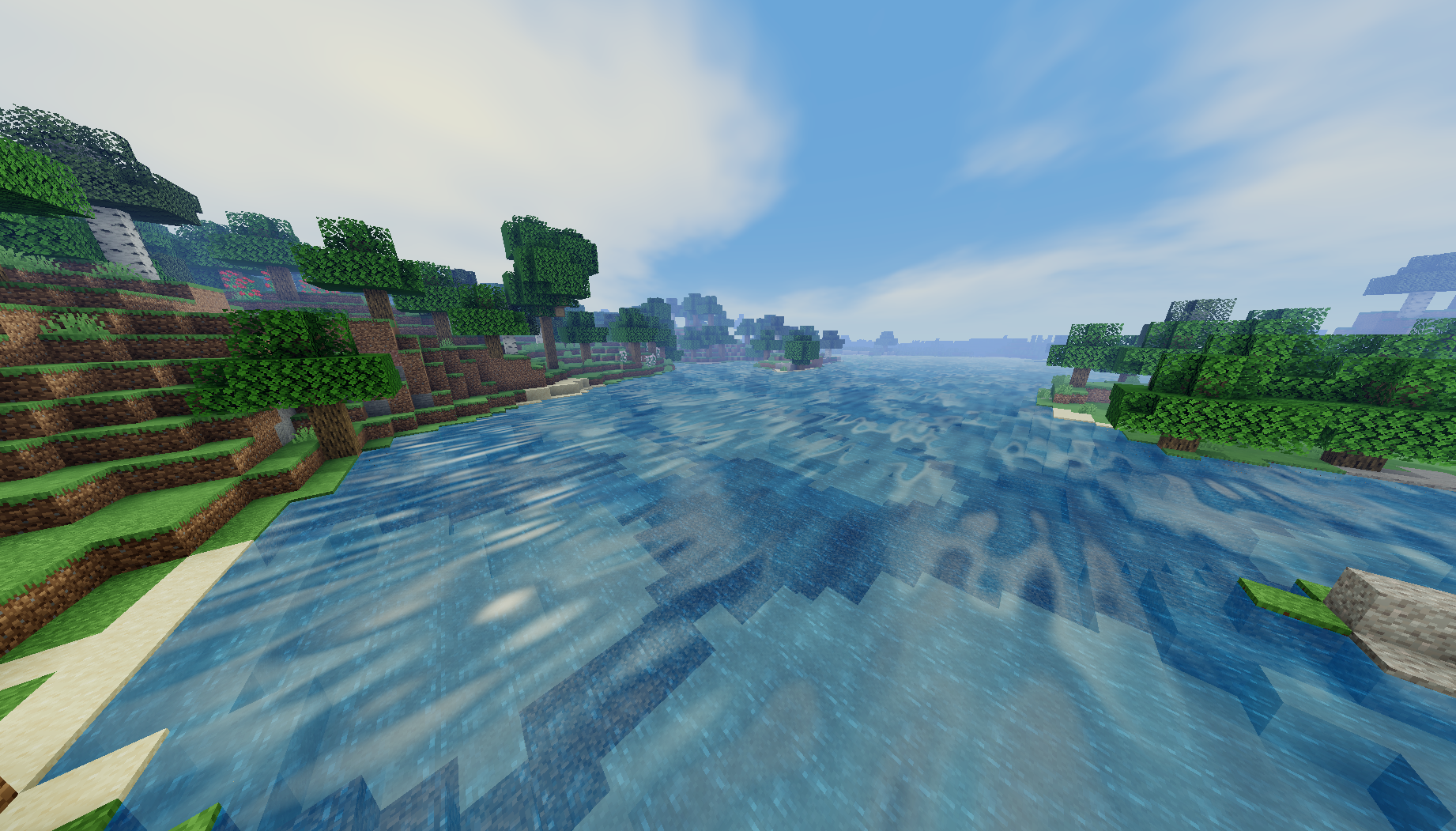 Крупный план текстур блоков в Minecraft с улучшенными шейдерами