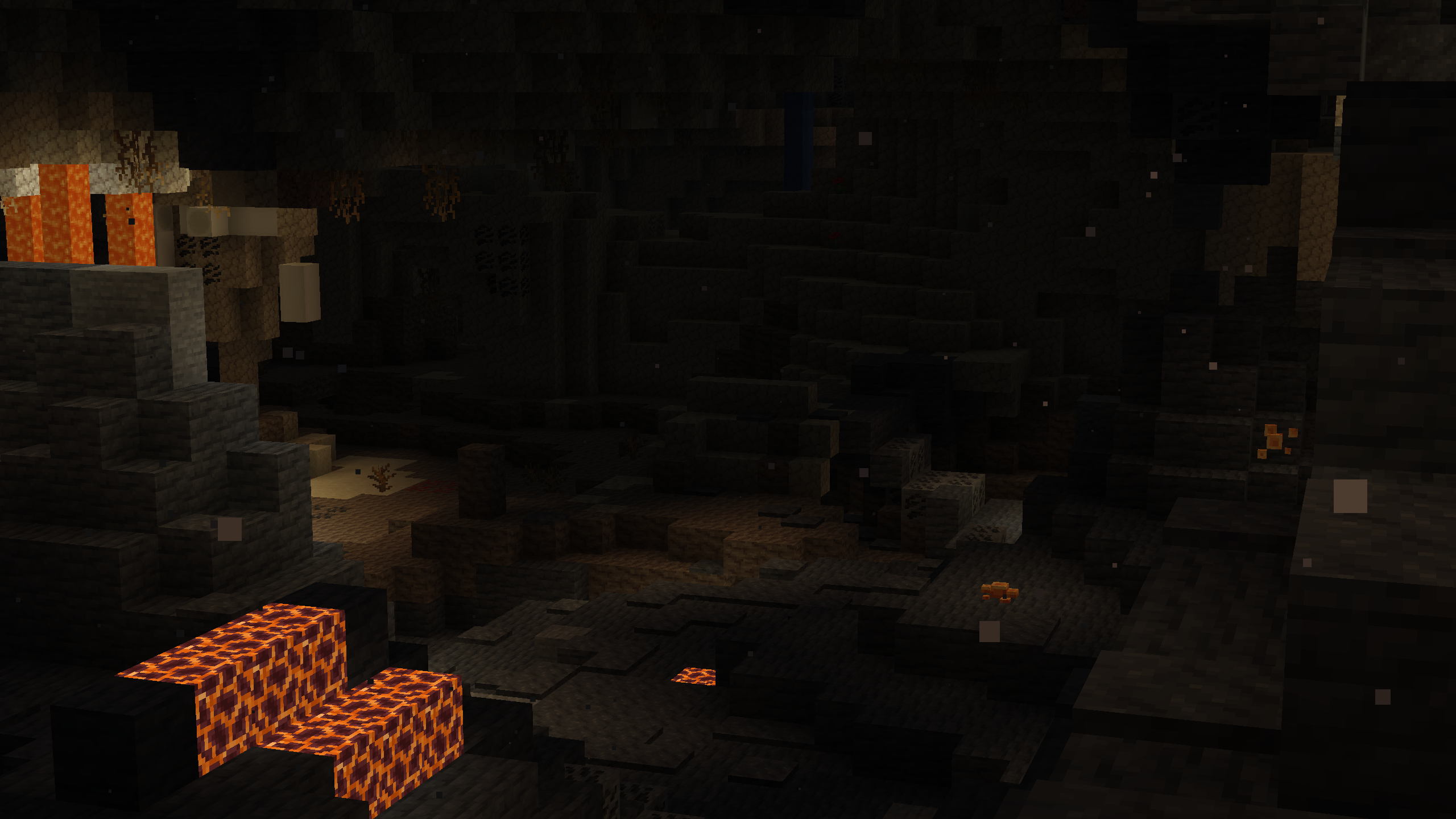 Красивый закат в Minecraft с видом на горы и океан