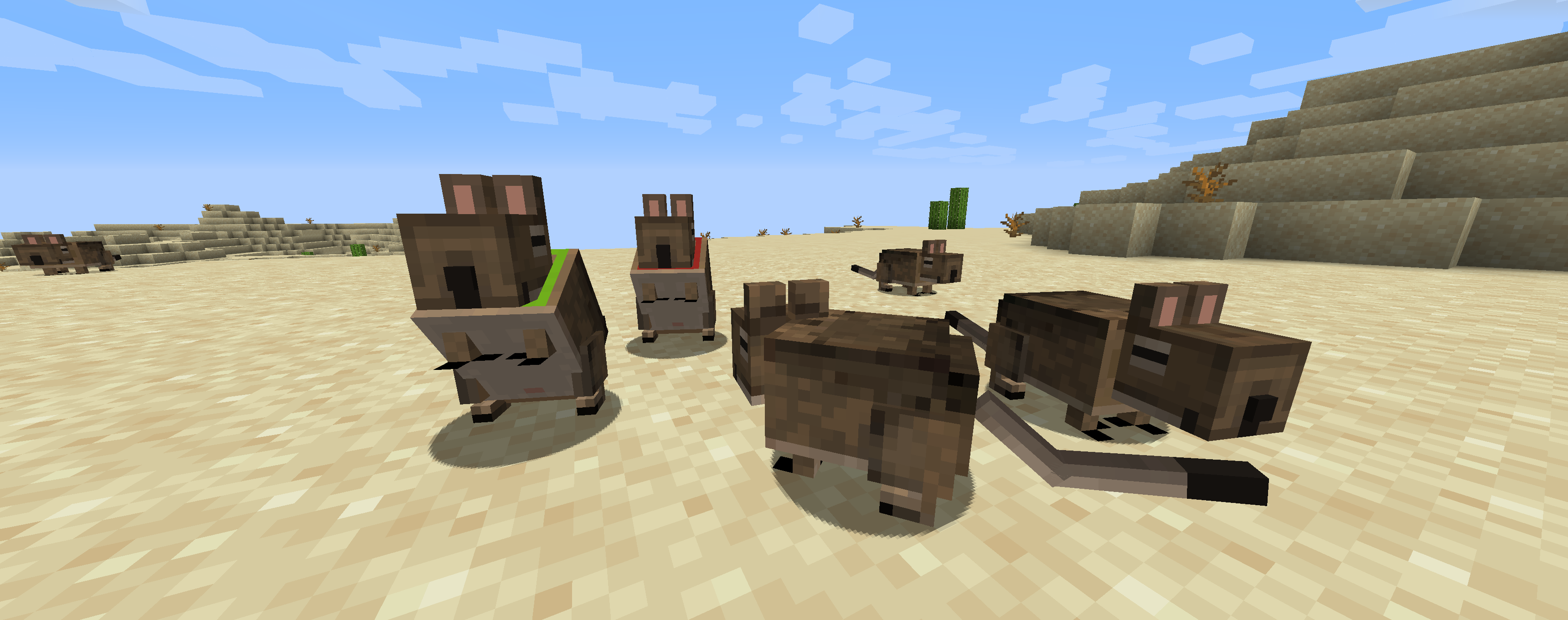 Дегу в Minecraft, взаимодействующие с игроком