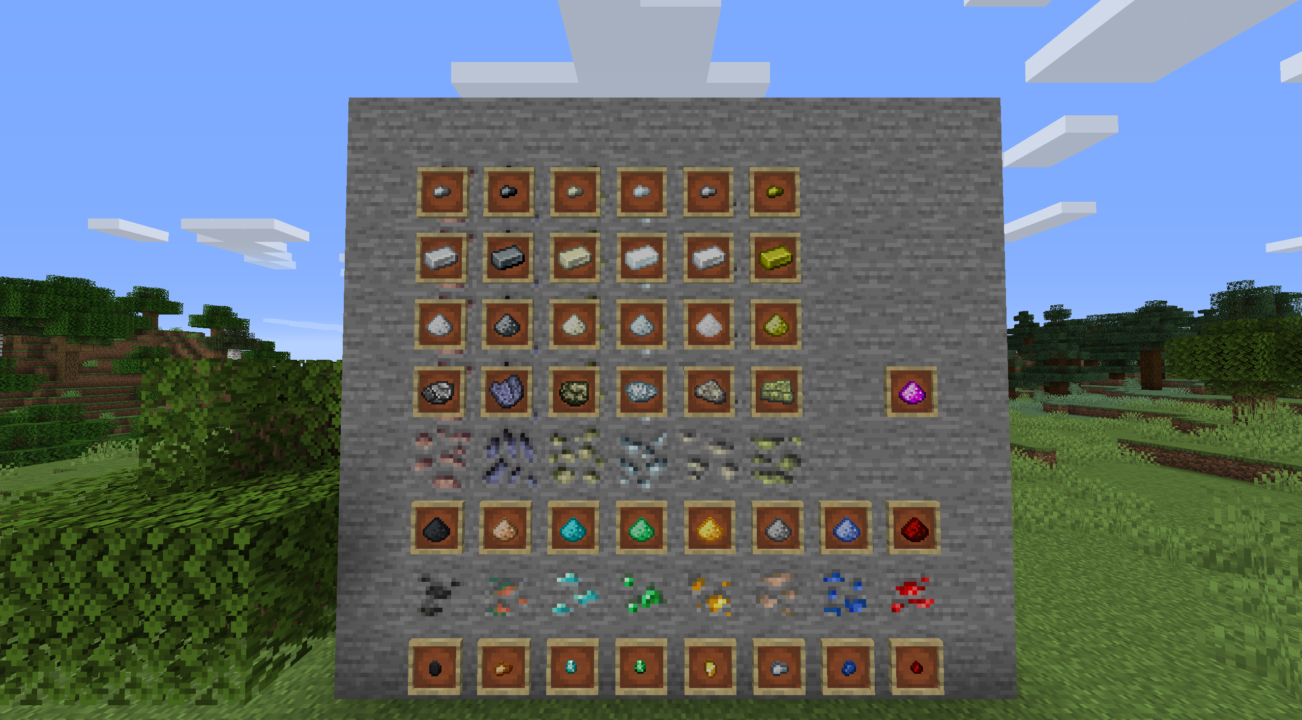 Игроки на сервере Minecraft в режиме SkyBlock с островами в небе