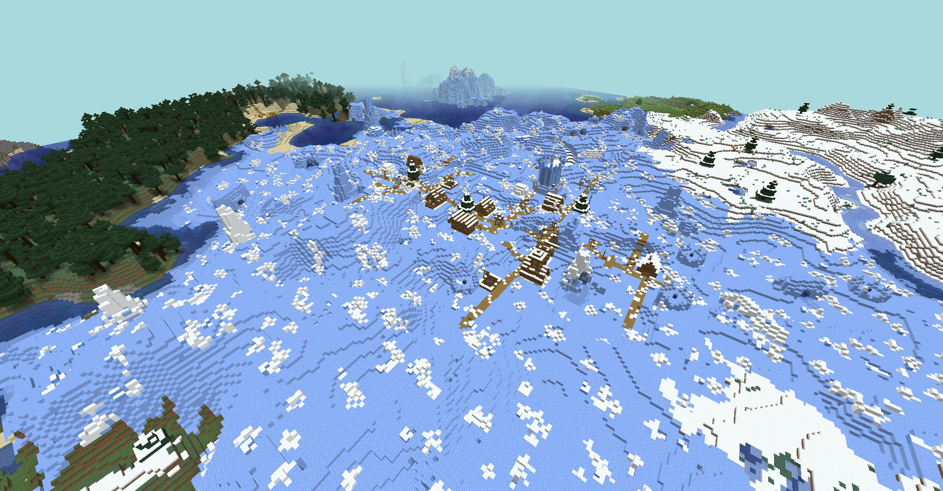 Разные биомы Minecraft: лес, пустыня и снежная тайга