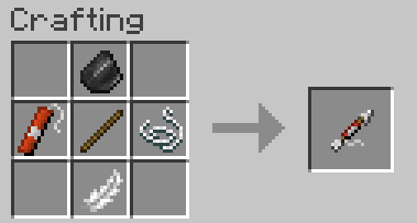 Игрок использует динамитную стрелу в Minecraft с модом TNT Stick