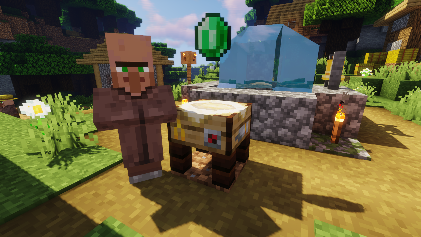 Пример крафта верстака и инструментов в Minecraft
