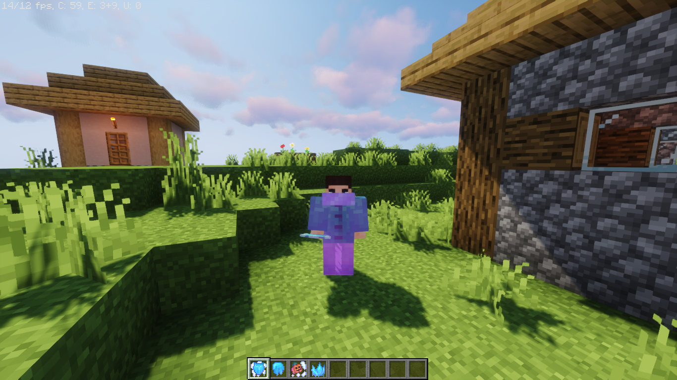 Игрок использует магический камень огня в Minecraft