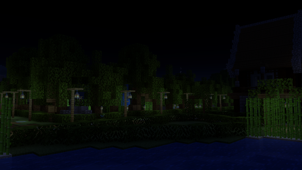 Деревня в Minecraft с жителями и фермами