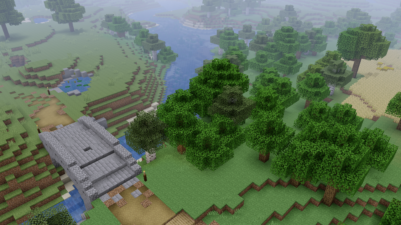 Красивый закат в Minecraft с реалистичными шейдерами и водными эффектами