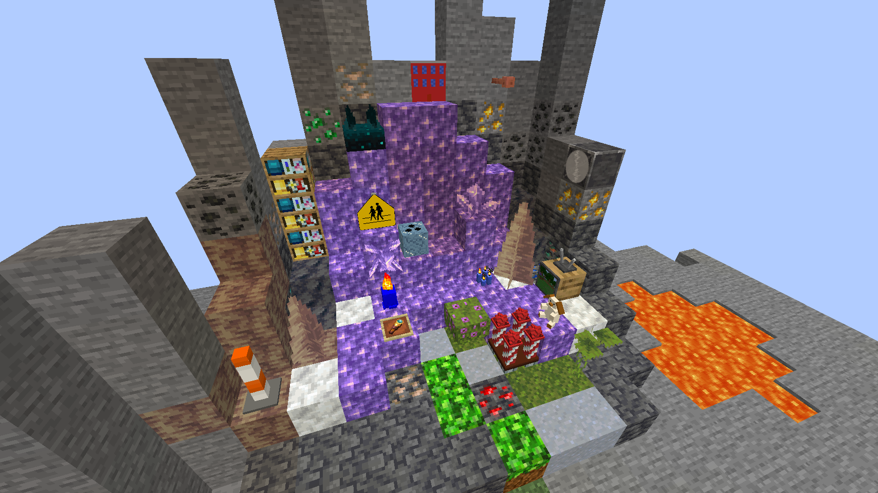 Игроки на сервере Minecraft в режиме Bed Wars