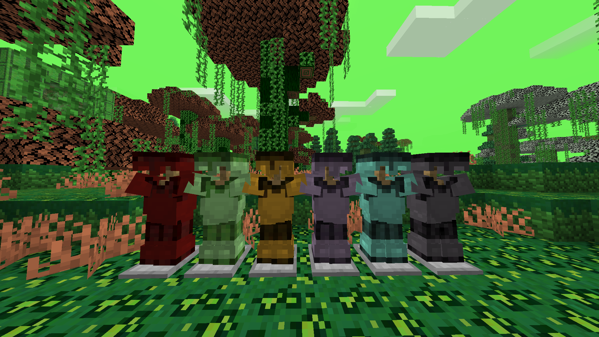 Группа игроков в Minecraft вместе строит город в мультиплеере