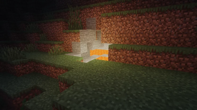 Подземелье в Minecraft с сундуками, спаунерами мобов и факелами