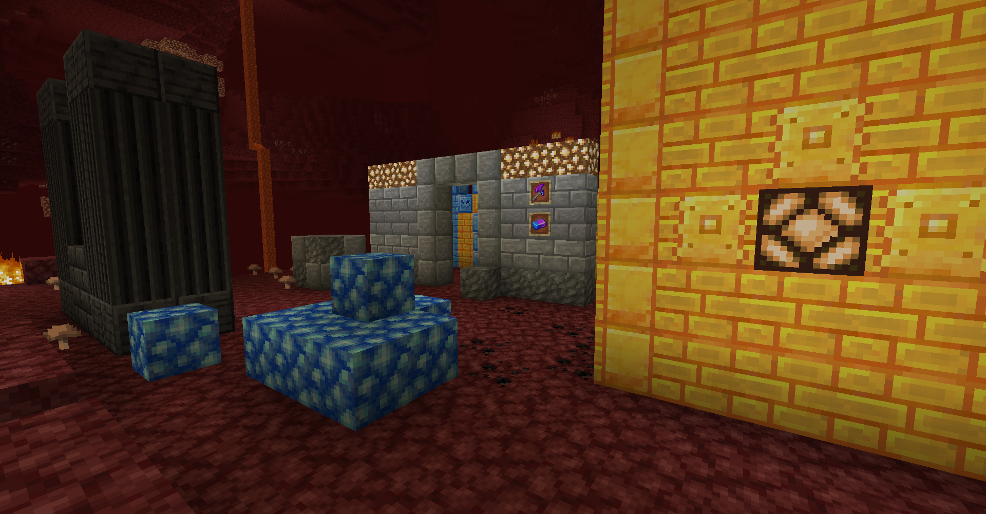 Красивая постройка в Minecraft в стиле фэнтези с детализированными блоками