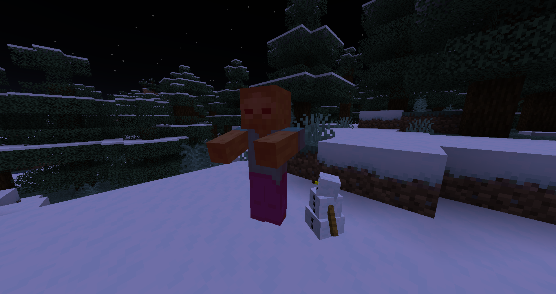 Интерфейс строителя снеговиков в моде Snowmancy для Minecraft