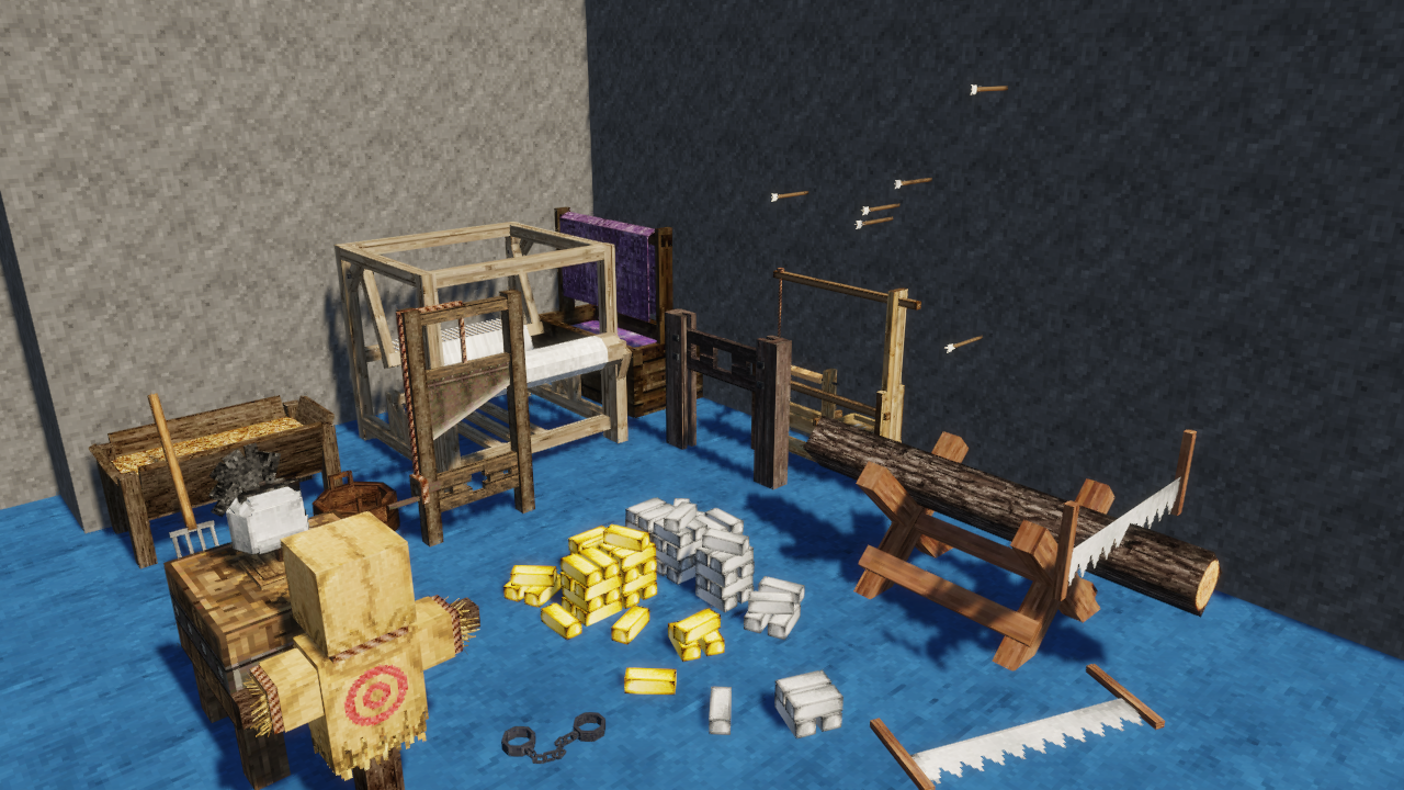 Интерфейс верстака в Minecraft с рецептами крафта деревянных инструментов