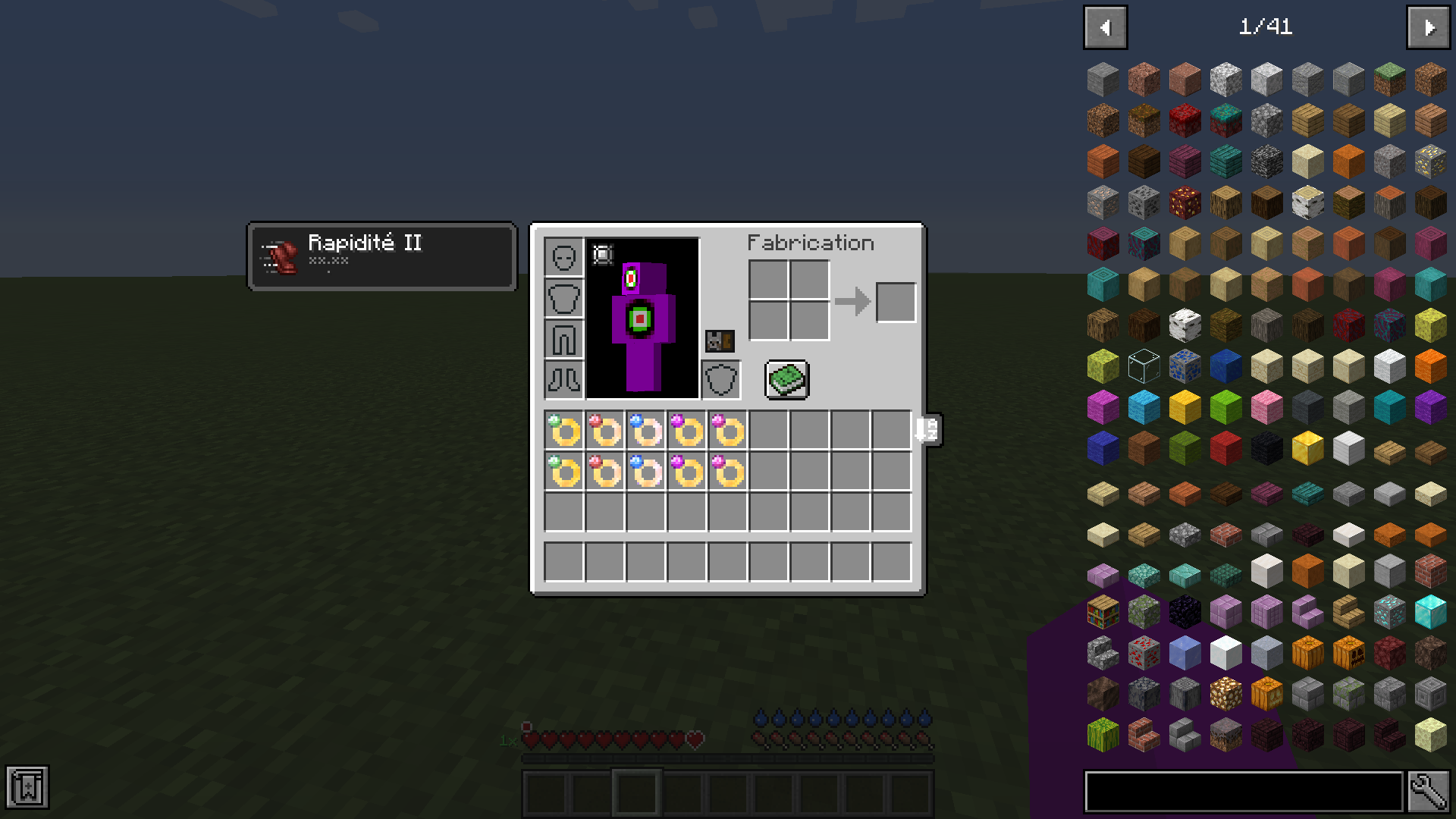 Интерфейс крафта колец в моде Potion Rings REFORGED для Minecraft