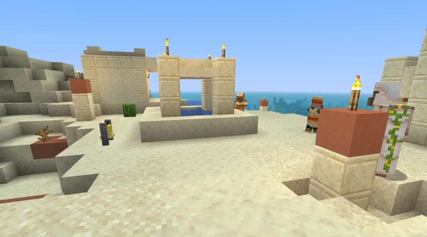 Мультиплеерный сервер Minecraft с игроками и постройками