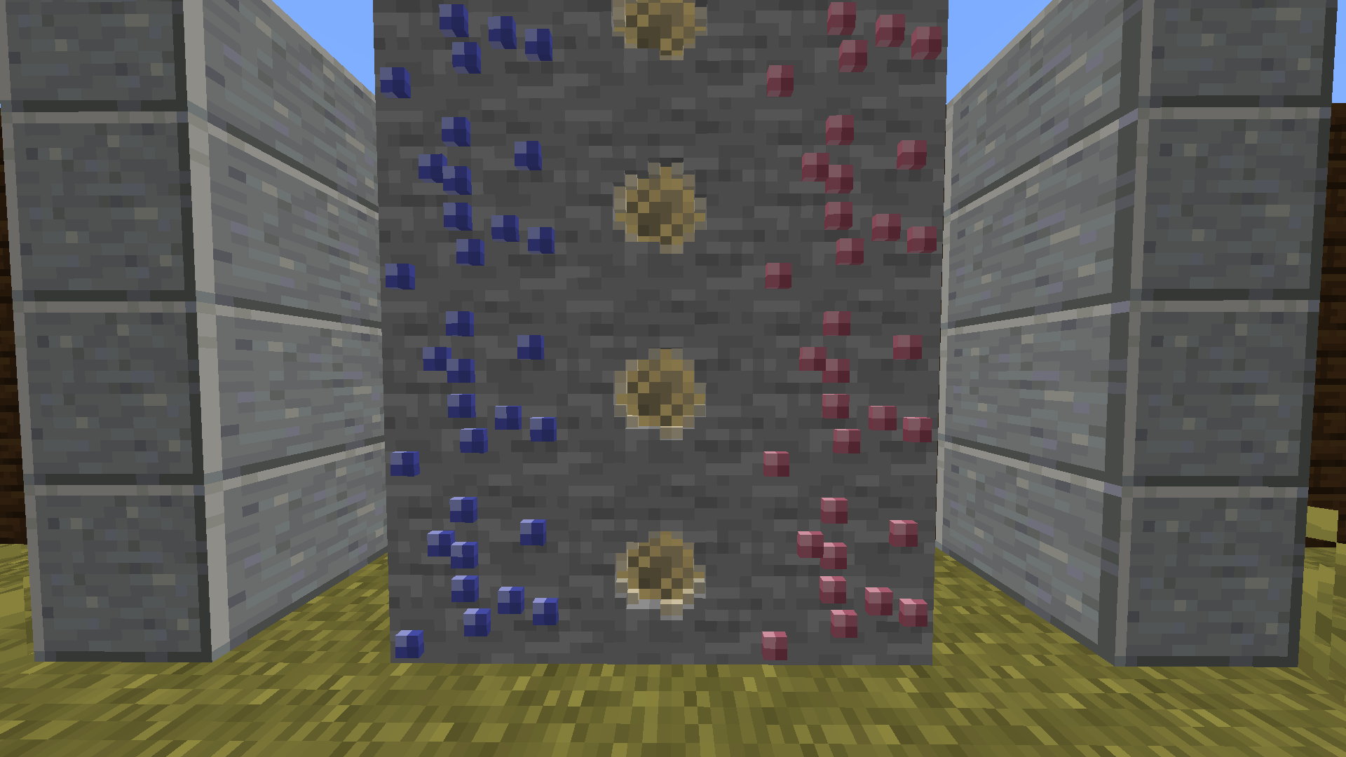 Красивый пейзаж в Minecraft с замком на закате
