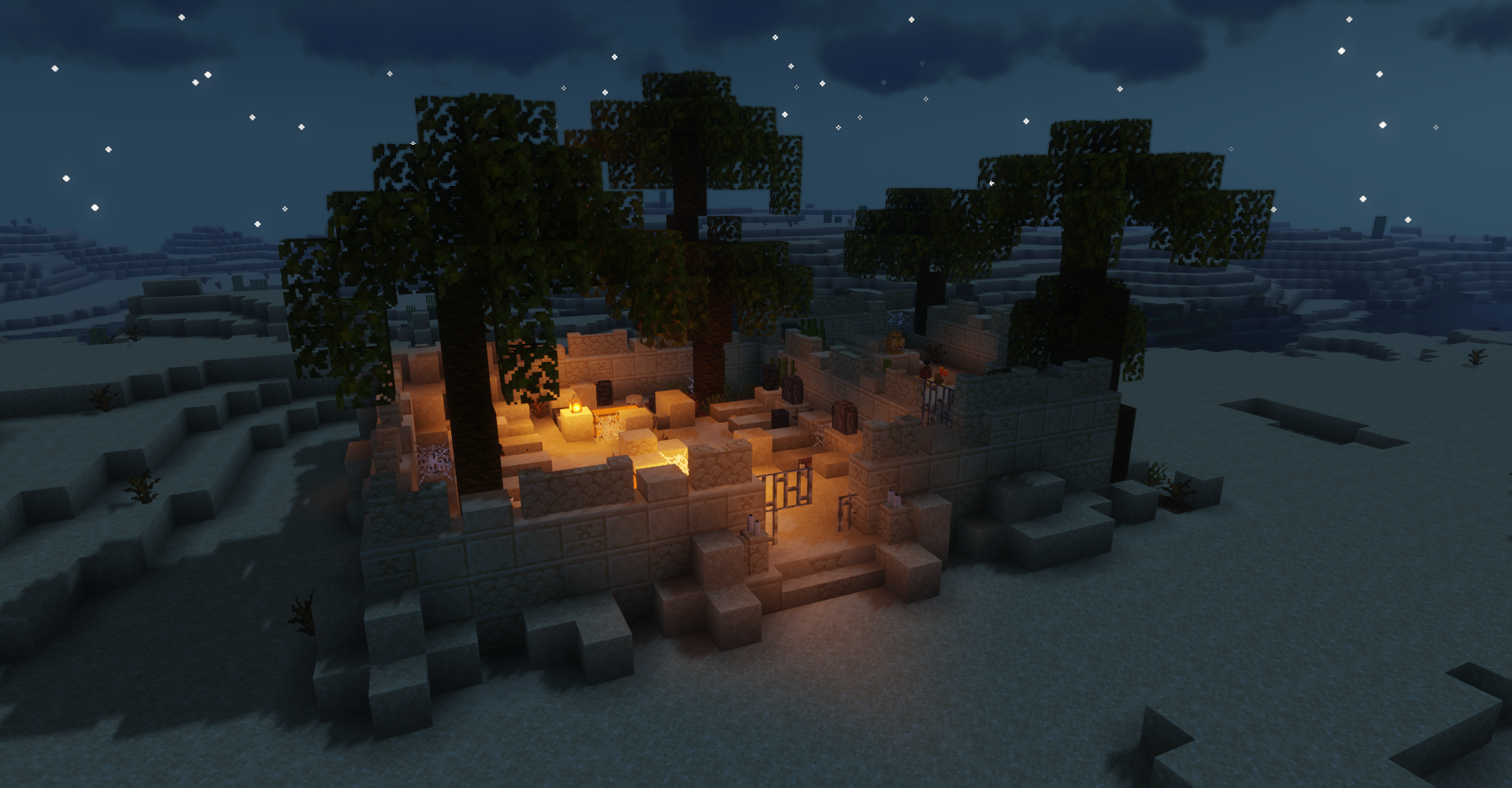 Игрок исследует склеп в Minecraft с новыми блоками из мода The Graveyard