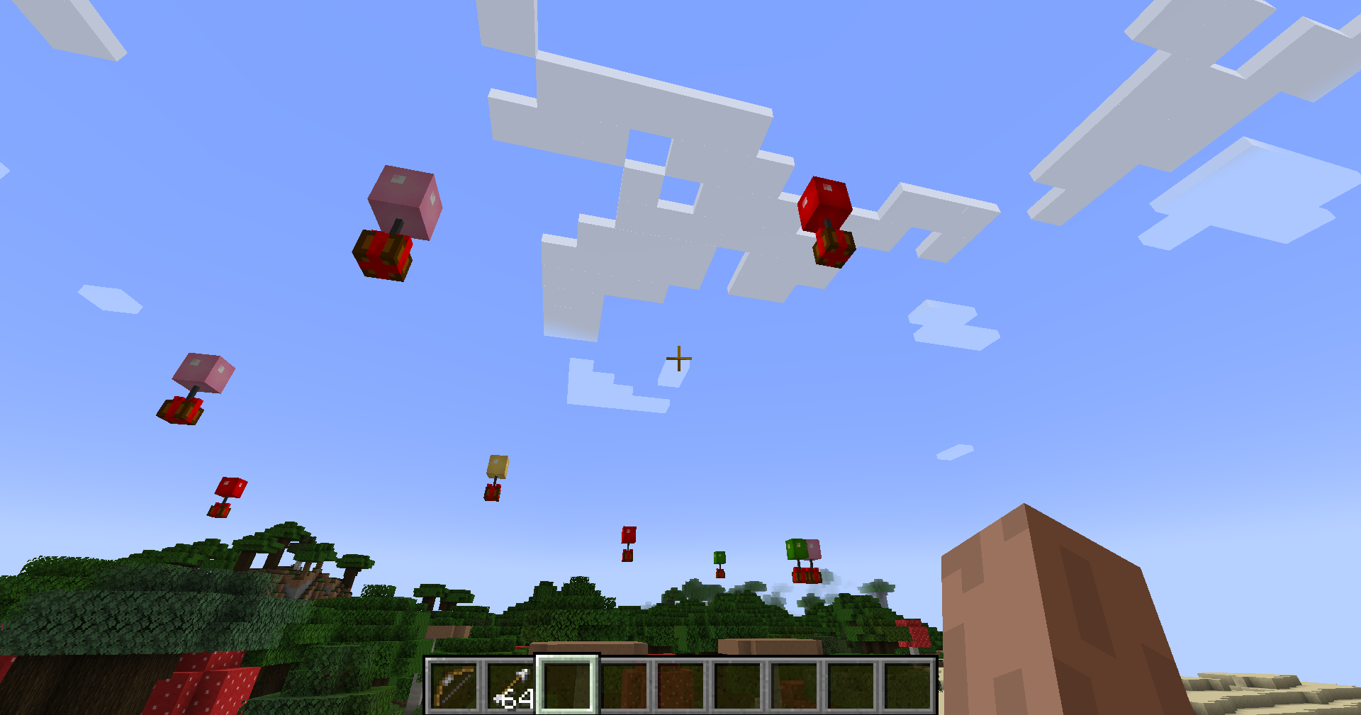 Группа игроков на сервере Minecraft в режиме выживания