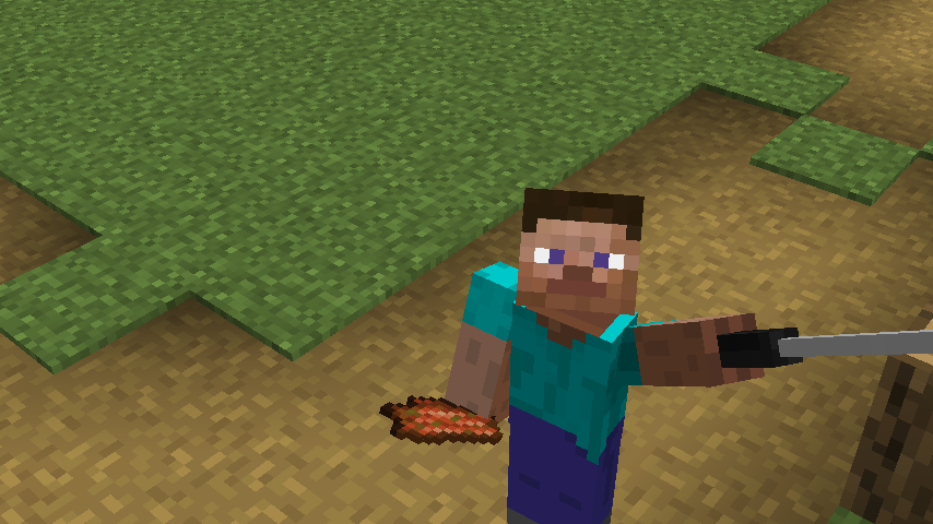 Красивый пейзаж Minecraft с закатом и горным ландшафтом