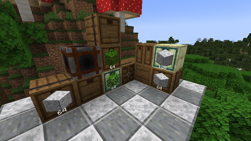 Скриншот сервера Minecraft с множеством игроков и постройками