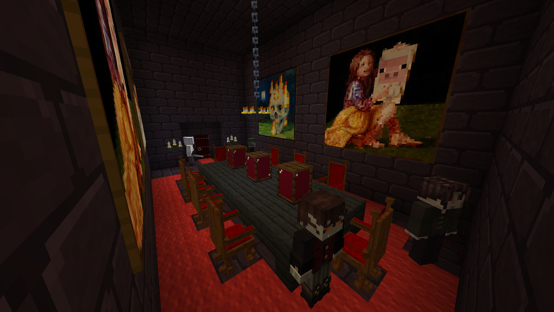 Игроки на сервере Minecraft в режиме Bed Wars