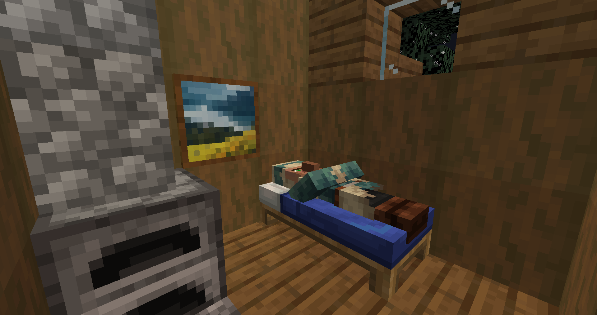 Красивый пейзаж горного биома в Minecraft