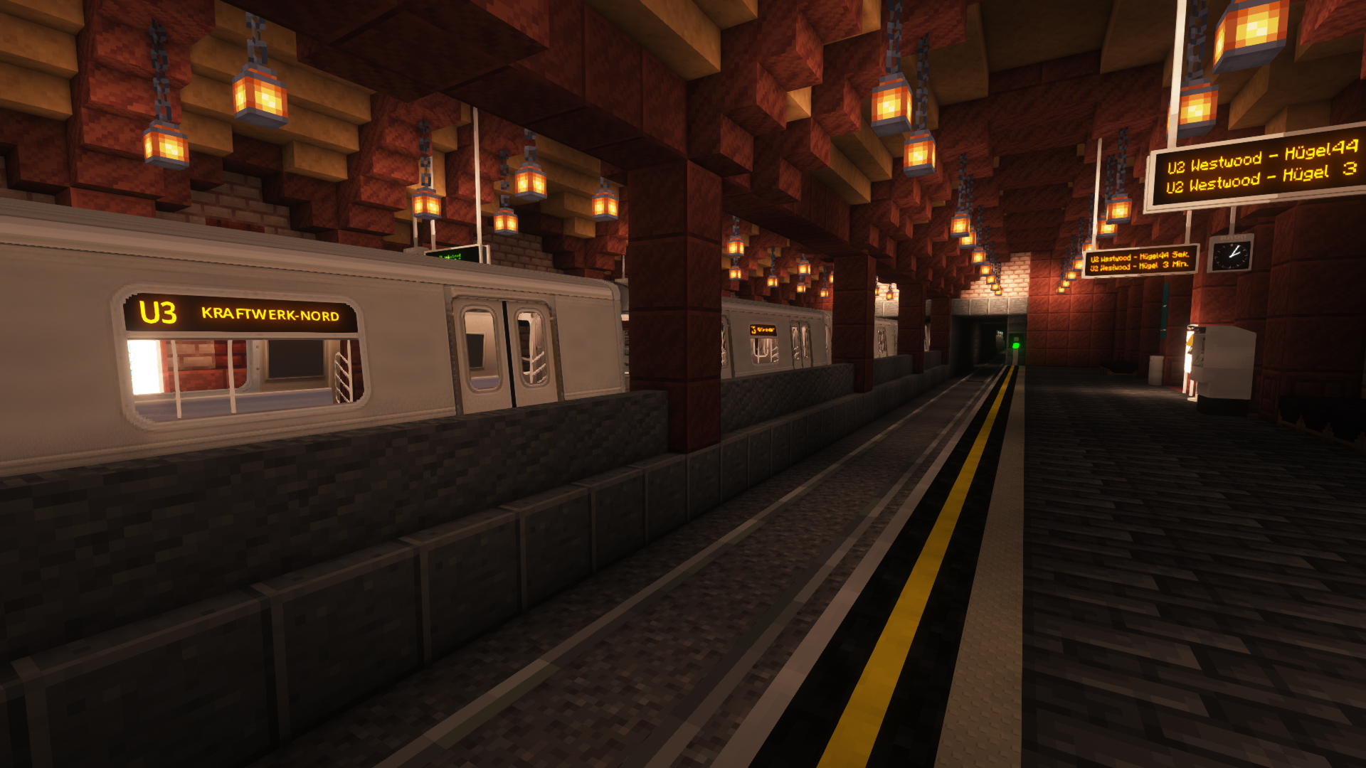 Скоростной поезд Ultimate Transport в биоме пустыни Minecraft