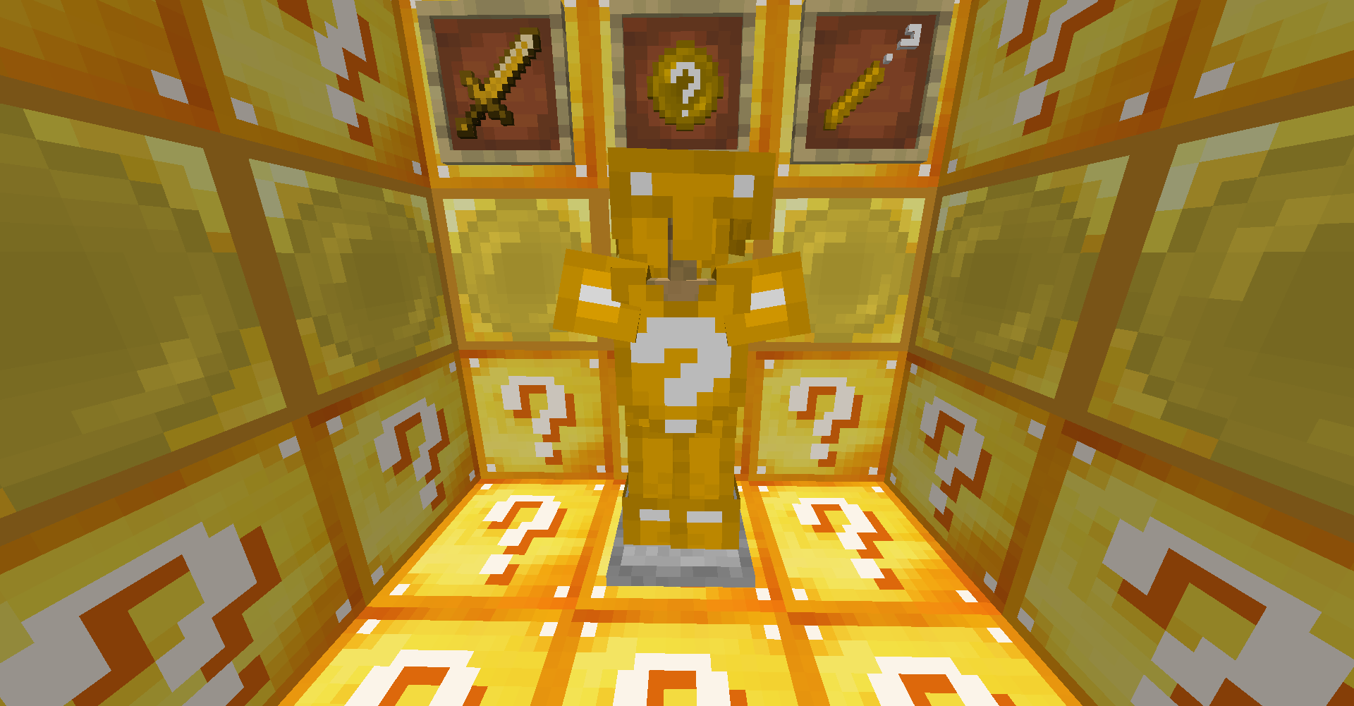 Игрок использует Lucky Block в Nether мире