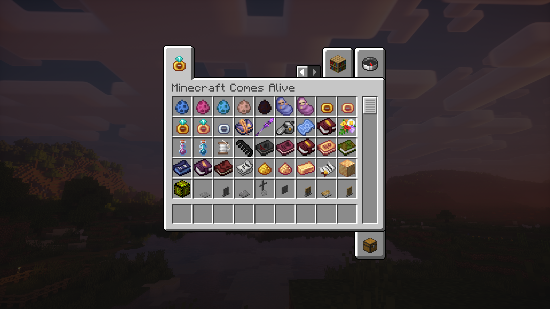 Игрок дарит подарок жителю в Minecraft с модом MCA Reborn для улучшения отношений