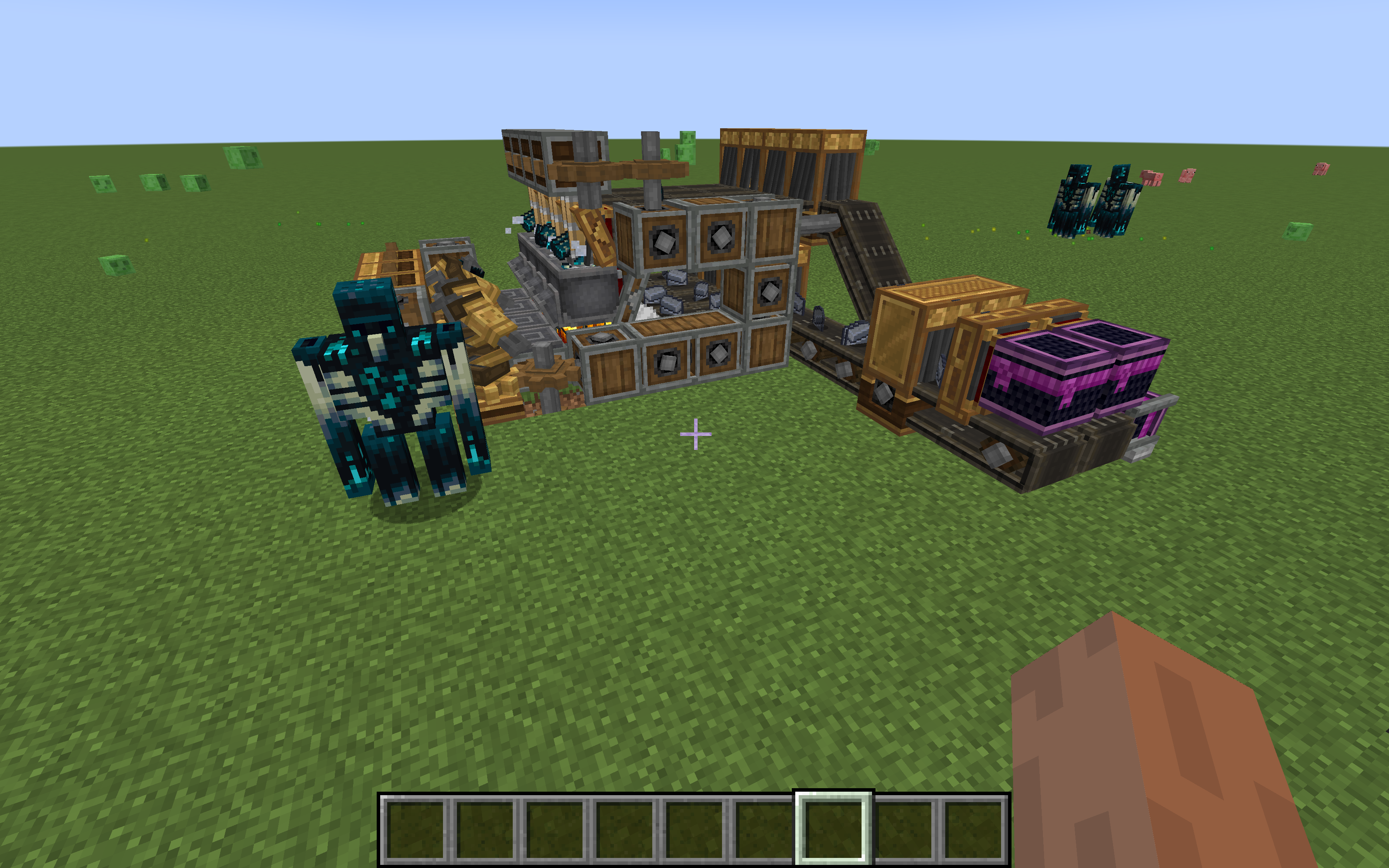 Скриншот мода Modular Golems с железным големом в действии